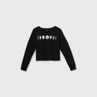 Girls' Notch Neck Graphic Sweatshirt - Art Class Black