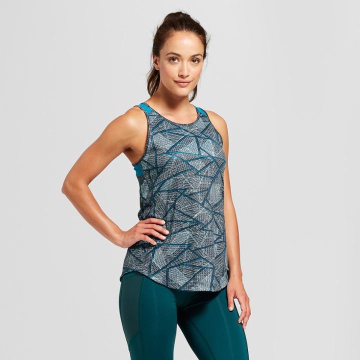 Women's Run Tank Top - C9 Champion Teal Geo Print