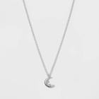 No Brand Sterling Silver Cubic Zirconia Moon And Stars Pendant Necklace - Silver Gray, Women's
