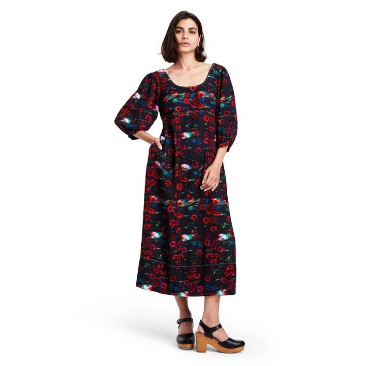 Women's Floral Print Volume 3/4 Sleeve Dress - Rachel Comey X Target Red