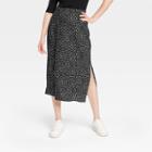 Women's Midi A-line Slip Skirt - A New Day Black/white