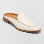 Women's Amber Wide Width Backless Loafer Mules - Universal Thread White 5.5w,