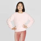 Girls' Faux Fur Pullover - Art Class Pink