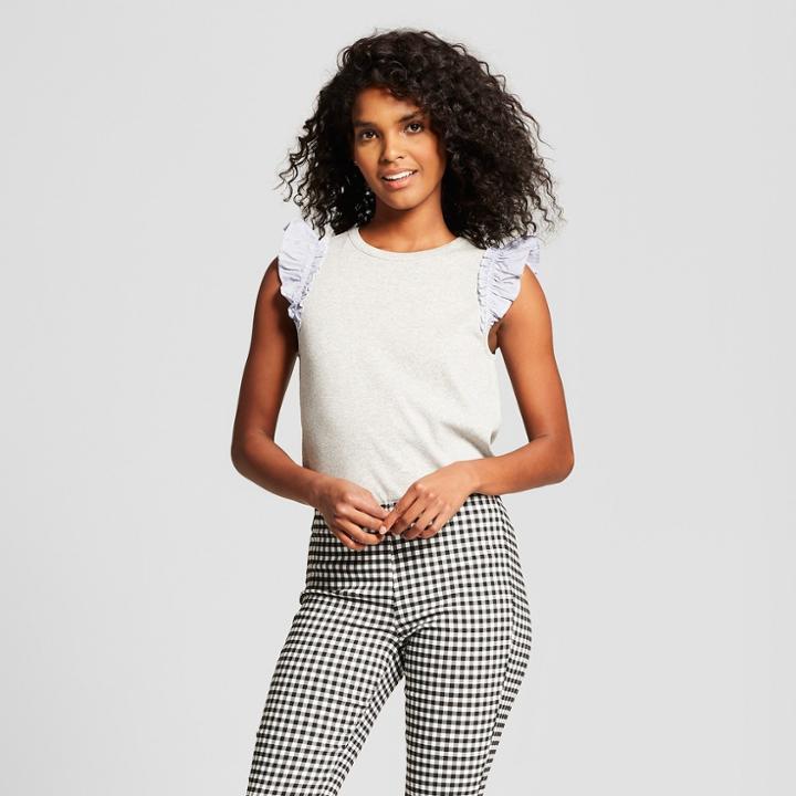 Women's Ruffle Tank Top - Who What Wear Gray