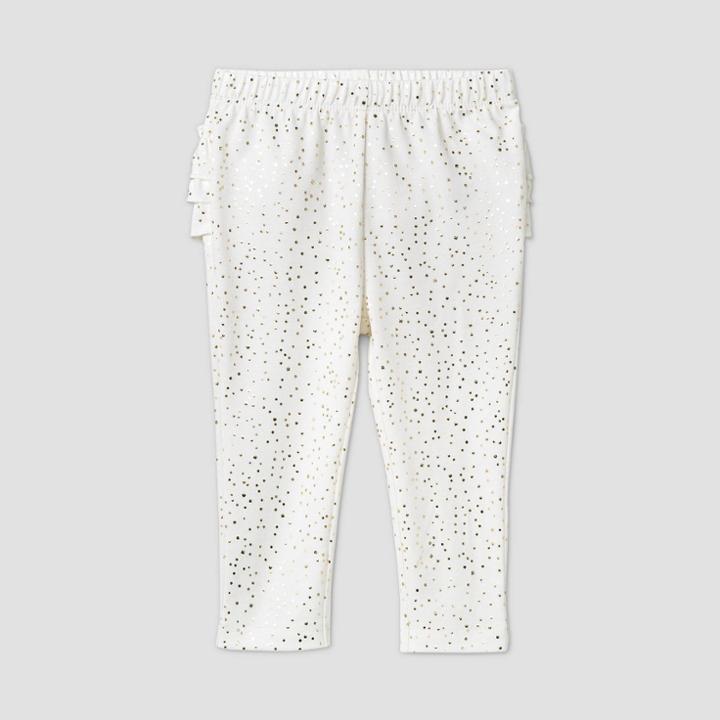 Baby Girls' Foil Ruffle Bum Pull-on Pants - Cat & Jack Cream