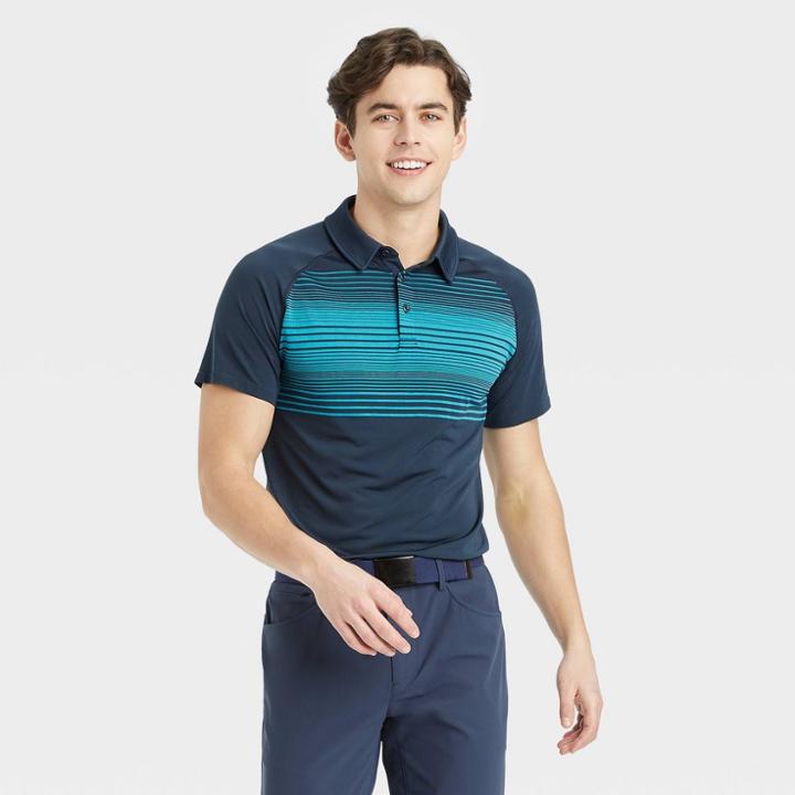 Men's Seamless Polo Shirt - All In Motion Heathered Blue