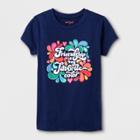 Girls' Short Sleeve Friendship Is My Favorite Color Graphic T-shirt - Cat & Jack Navy