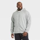 Men's Big & Tall Cotton Fleece Full Zip Hoodie - All In Motion Light Gray Heather