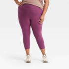 Women's Plus Size High-waisted Capri Leggings - Ava & Viv Purple X