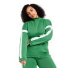 Women's Plus Size Side Stripe Turtleneck Sweater - La Ligne X Target Green/light Blue