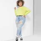 Women's Plus Size Long Sleeve Skater T-shirt - Wild Fable Citrus Yellow