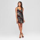 Women's Striped Sequin Dress - Lily Star (juniors') Black