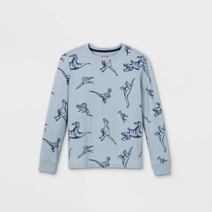 Boys' Printed Long Sleeve T-shirt - Cat & Jack Gray