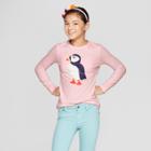 Girls' Long Sleeve Puffin Graphic T-shirt - Cat & Jack