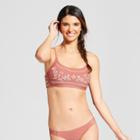 Women's Embroidered Bralette Bikini Top - Xhilaration Clay D/dd Cup, Red