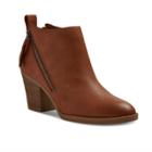 Women's Dv Jameson Wide Width Double Side Zip Booties - Cognac (red) 6w,