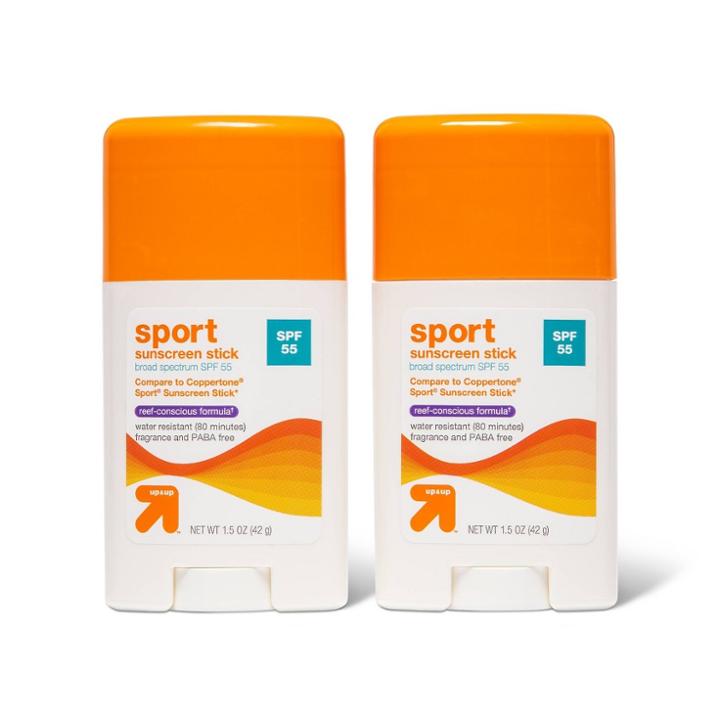 New Adult Sport Sunscreen Stick - Spf 55 - 2pk/3oz - Up & Up