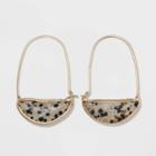 Semi-precious Gold And Dalmation Jasper Wire Hoop Earrings - Universal Thread Gray, Women's