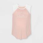 Maternity Sleeveless Tough As A Mother Baseball Graphic T-shirt - Isabel Maternity By Ingrid & Isabel Pink
