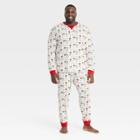Men's Big & Tall Holiday Joyful Print Matching Family Pajama Set - Wondershop Cream