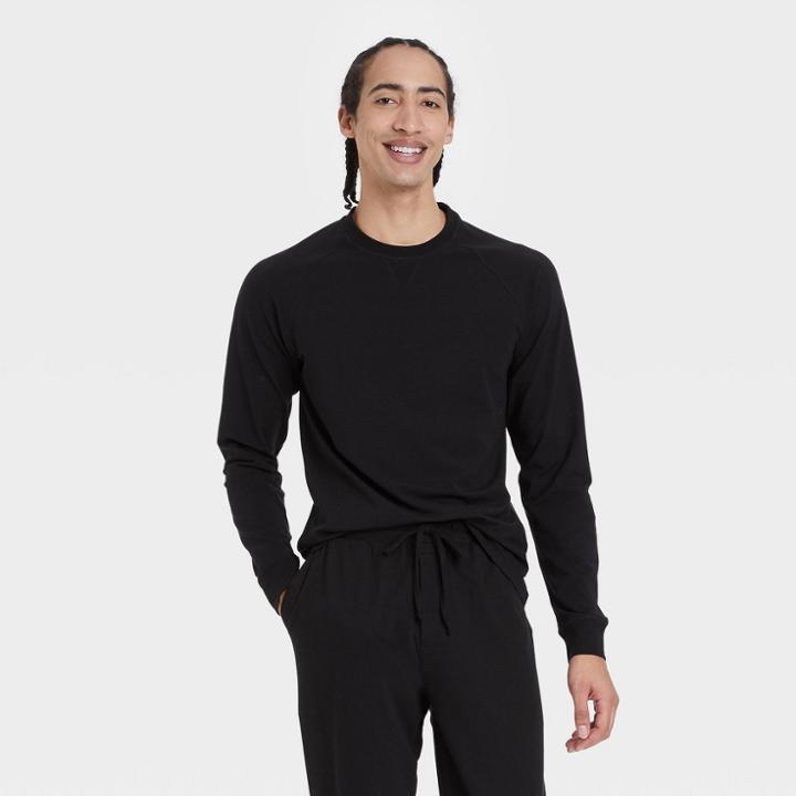 Pair Of Thieves Men's Super Soft Long Sleeve Raglan Pajama Top - Black