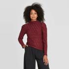 Women's Puff Long Sleeve Knit Top - Prologue Red