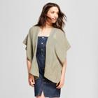 Women's Jacquard Ruana Kimono Jackets - Universal Thread Green