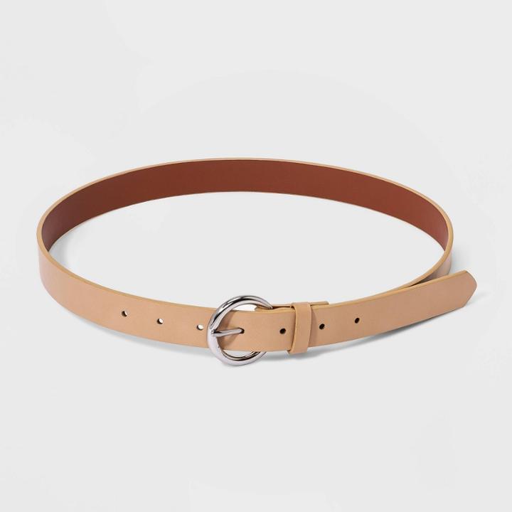 Women's Round Buckle Belt - A New Day Melon Ice