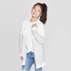 Girls' Long Sleeve Open Cardigan - Cat & Jack Cream Xs, Girl's, Beige