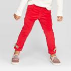 Oshkosh B'gosh Toddler Girls' Velvet Fashion Pants - Red 12m, Toddler Girl's