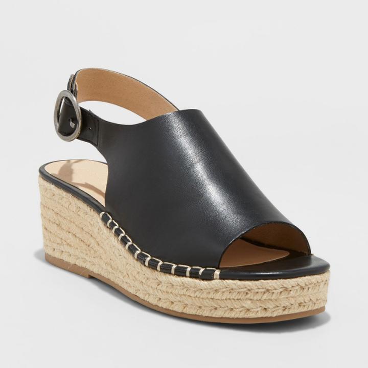 Women's Ava Shield Espadrille Flatform Sandals - Universal Thread Black
