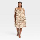 Women's Plus Size Flutter Sleeveless Short Dress - Universal Thread Brown