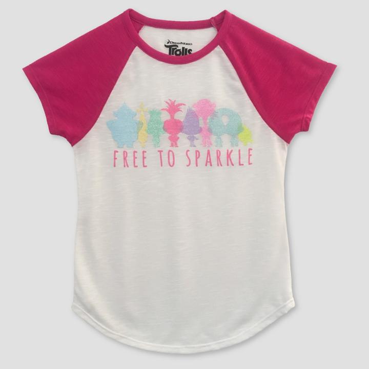 Girls' Trolls Short Sleeve T-shirt - White