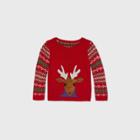 33 Degrees Baby Reindeer Christmas Family Pullover Sweater - Red