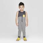 Toddler Boys' Stripe French Terry Romper - Cat & Jack Charcoal