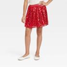 Girls' Sequin Skirt - Cat & Jack Red