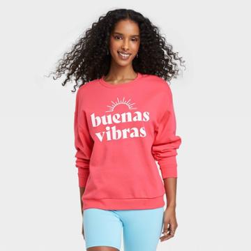 Iml Women's Buenas Vibras Graphic Sweatshirt - Coral