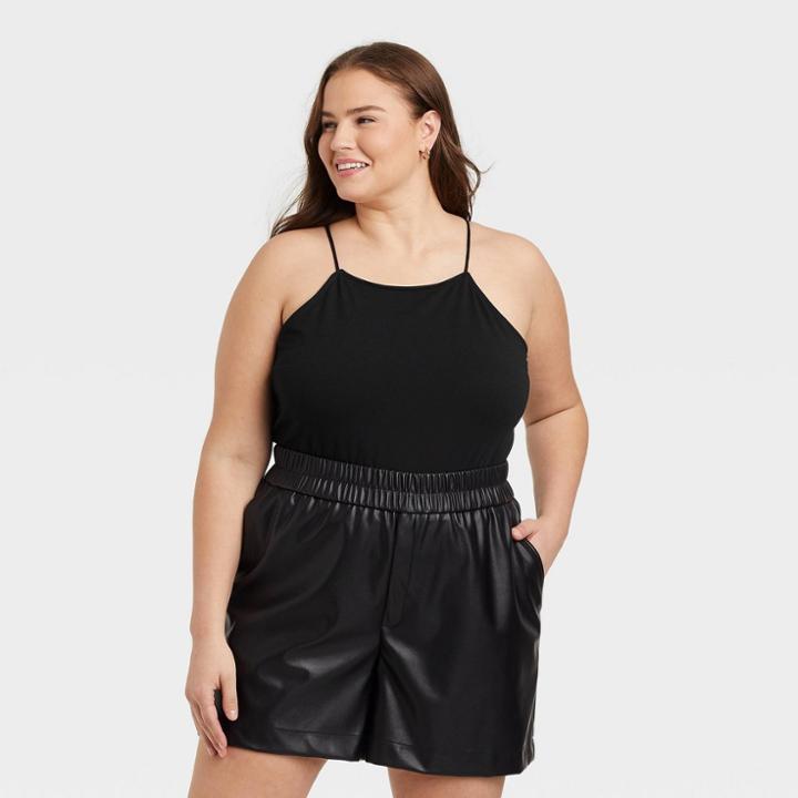 Women's Plus Size Bodysuit - A New Day Black