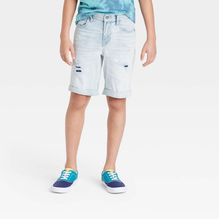 Boys' Destructed Jean Shorts - Art Class Light Wash