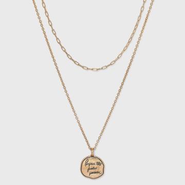 Bella Uno Bellissima Recycled Silver Plated Purpose Fuels Passion Necklace - Gold