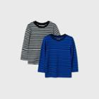 Toddler Boys' 2pk Chad Striped Crew Neck T-shirt - Cat & Jack Blue