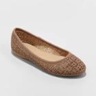 Women's Everly Faux Leather Round Toe Ballet Flats - Universal Thread Taupe 8, Women's, Brown