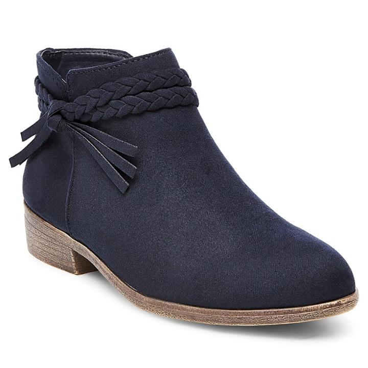 Girls' Nyssa Braided Straps Ankle Boots Cat & Jack - Navy (blue)