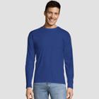 Hanes Men's Long Sleeve 4pk Comfort Soft Crew T-shirt - Deep Blue