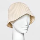 Women's Ribbed Bucket Hat - A New Day Cream, Ivory