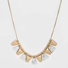Semi-precious Sunstone In Worn Gold Frontal Statement Necklace - Universal Thread Gold/white, Women's