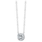 Distributed By Target Women's Sterling Silver Cubic Zirconia Round Design Necklace - Silver (18),