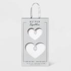 No Brand Sterling Silver With Cubic Zirconia Heart Necklace Set