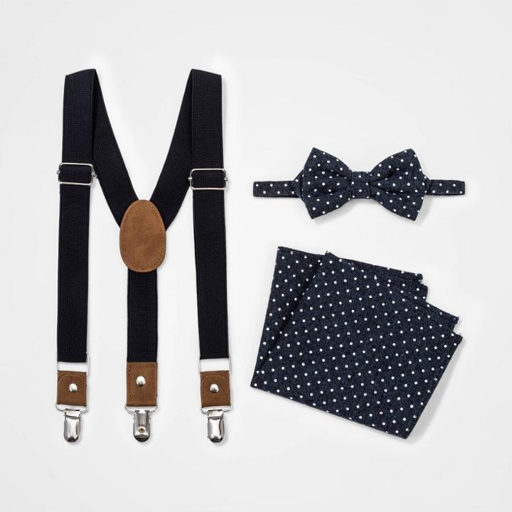 Boys' Polka Dot Suspender Set - Cat & Jack Navy, Blue