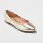 Women's Hillary Wide Width Ballet Flats - A New Day Gold 9.5w,